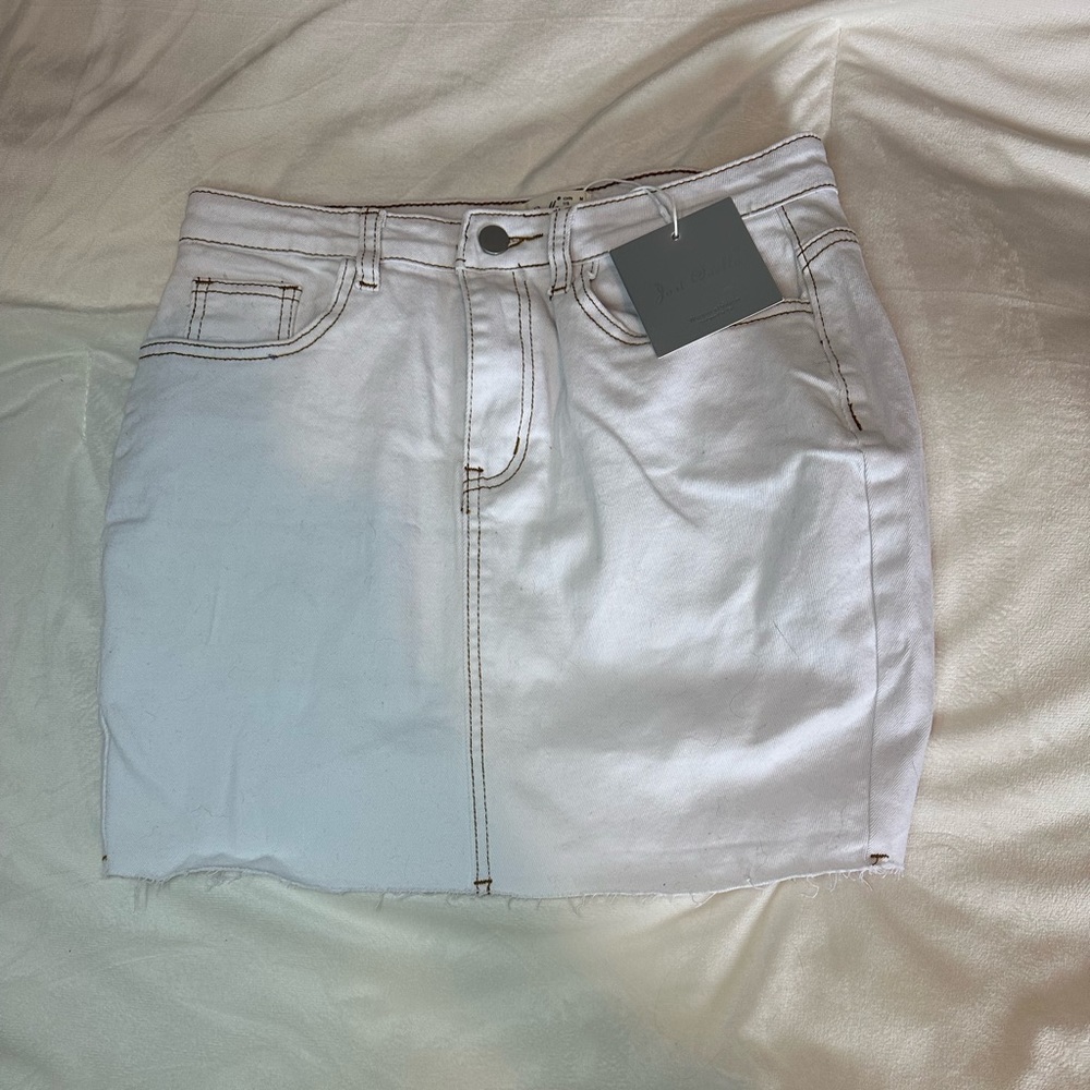 White jean skirt